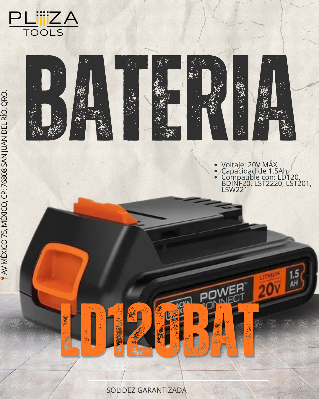 LD120BAT Batería 20V MÁX 1.5Ah BLACK & DECKER