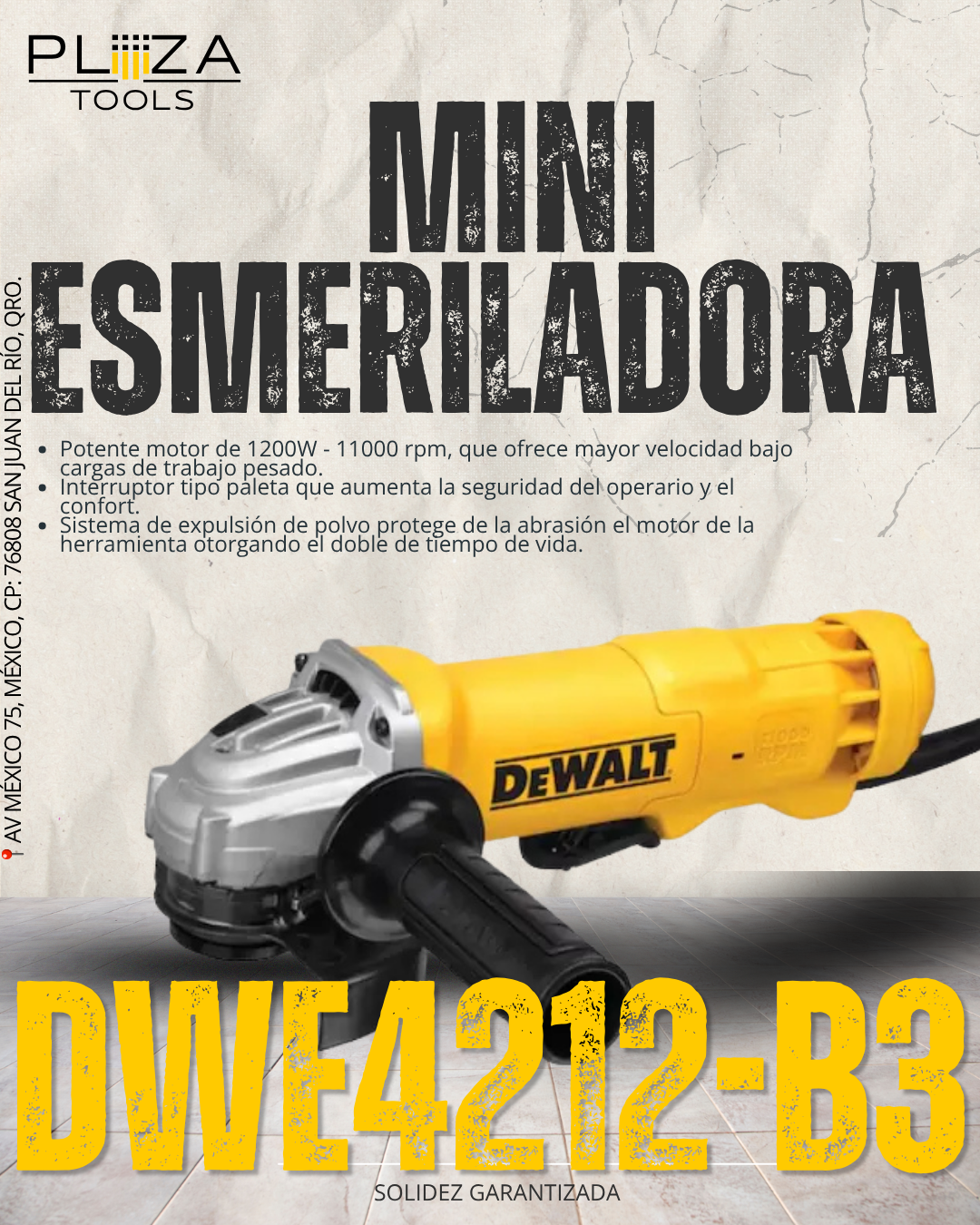 DWE4212-B3 ESMERILADORA ANGULAR 4-1/2"- 5" 1200W DEWALT