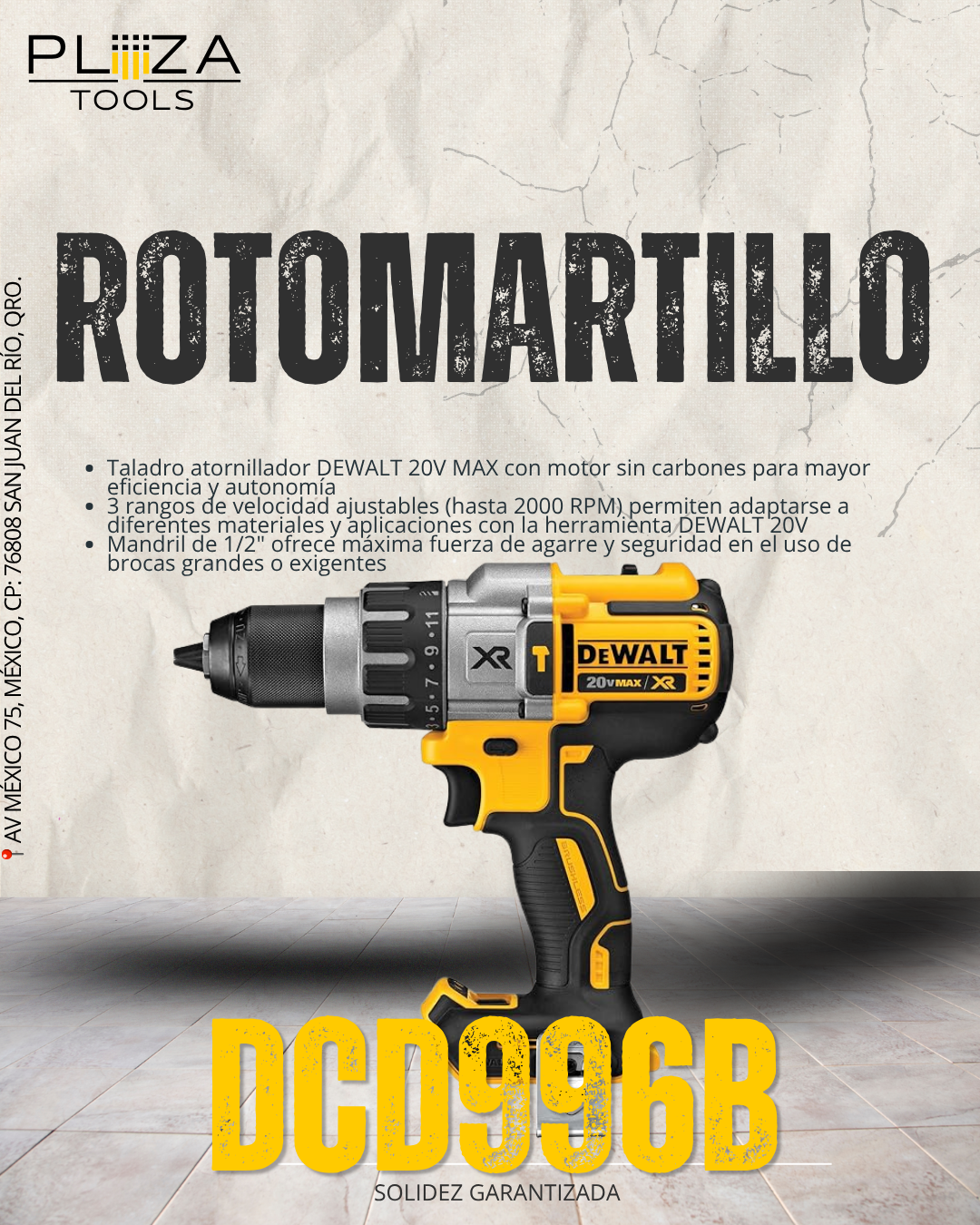 DCD996B Rotomartillo 20V MÁX DEWALT