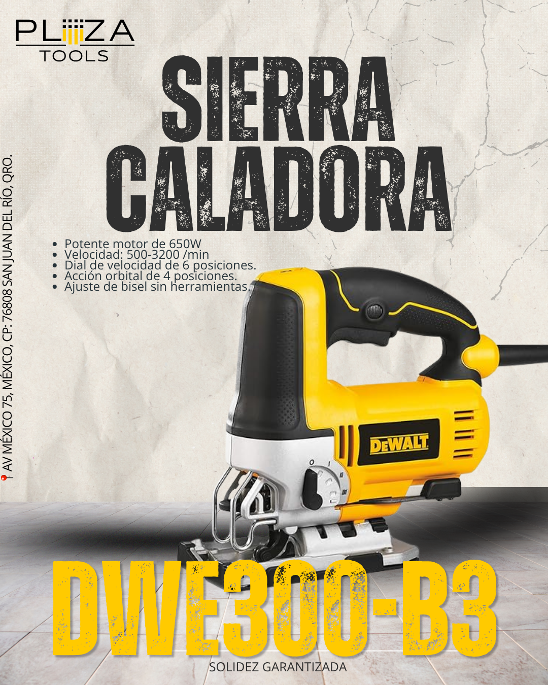 DWE300-B3 Sierra Caladora con Acción Orbital DEWALT