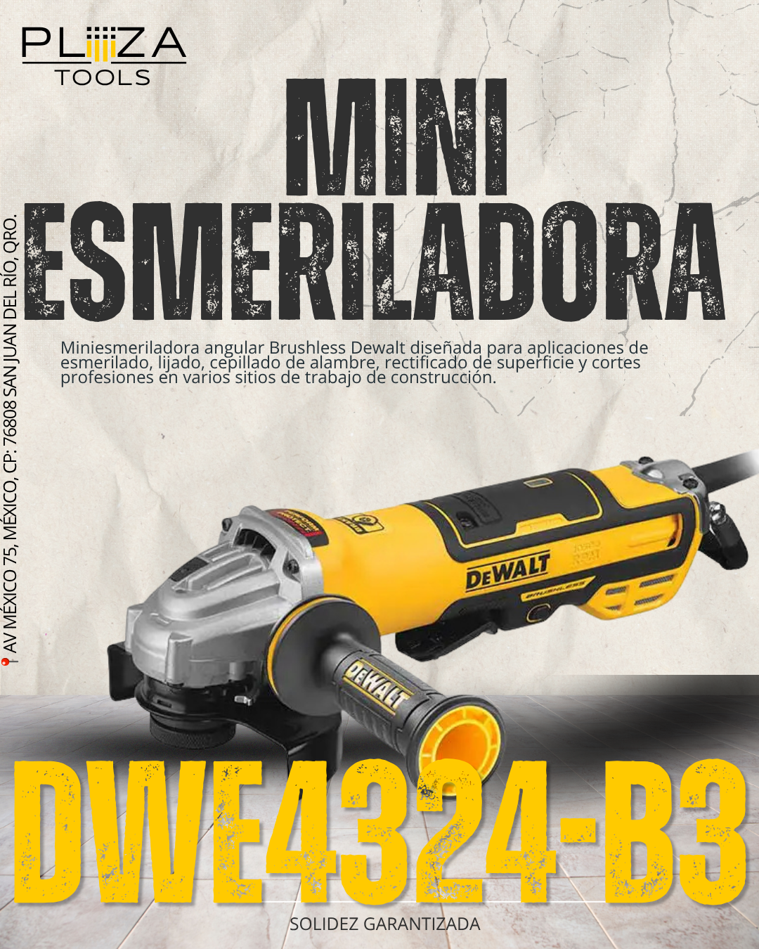 DWE4324-B3 Mini Esmeriladora 4-1/2'' 1700W DEWALT