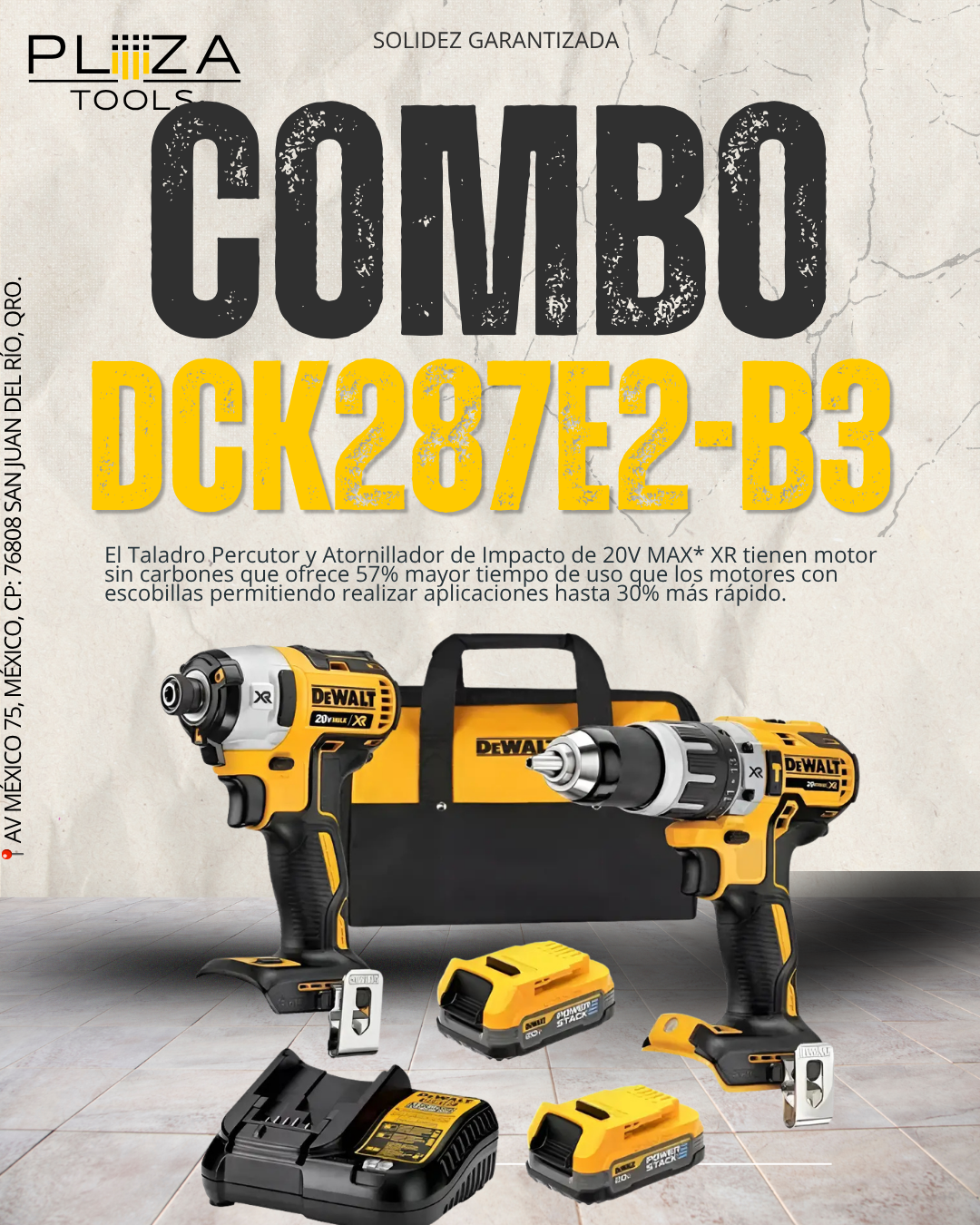 DCK287E2-B3 COMBO ROTOMARTILLO Y LLAVE DE IMPACTO