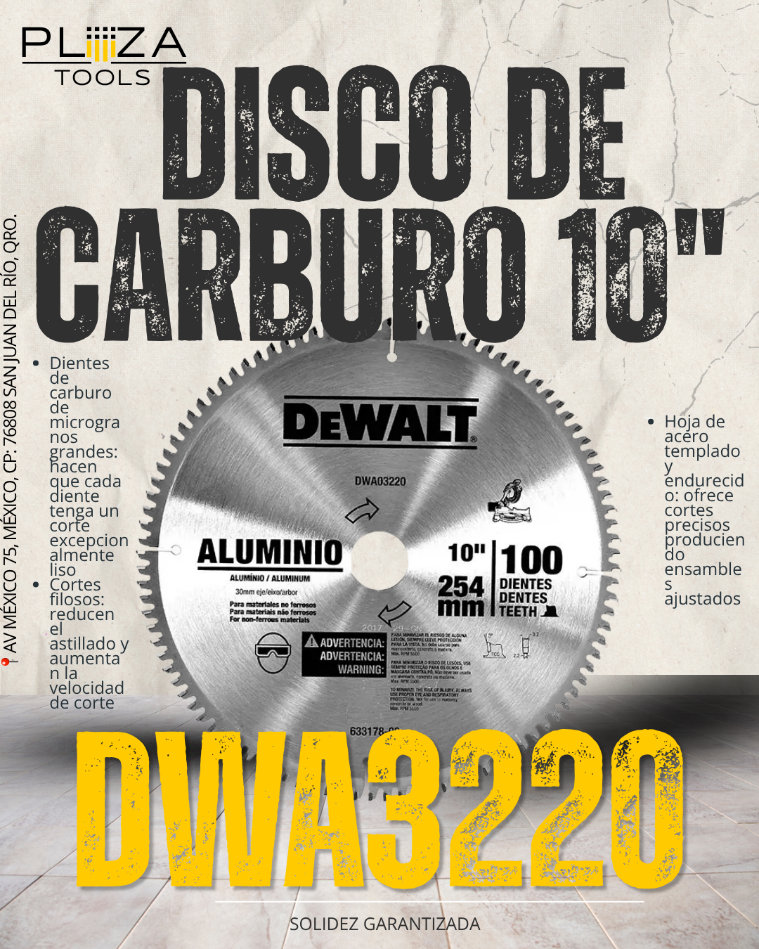 DWA03220 DISCO 10" 100T DEWALT
