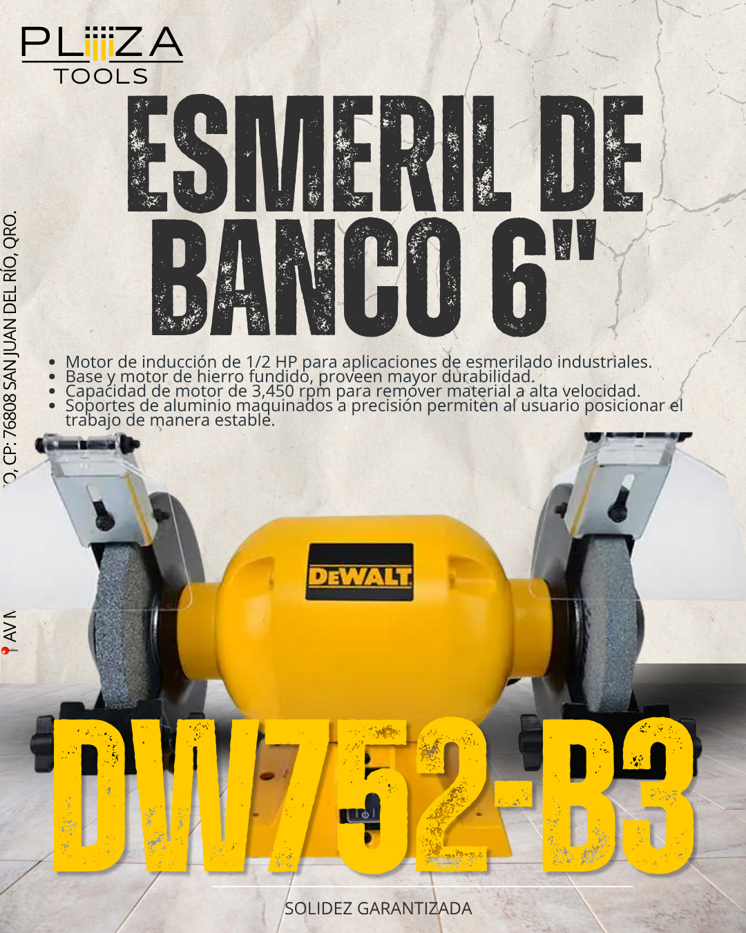 DW752-B3 Esmeril de Banco de 6” DeWalt