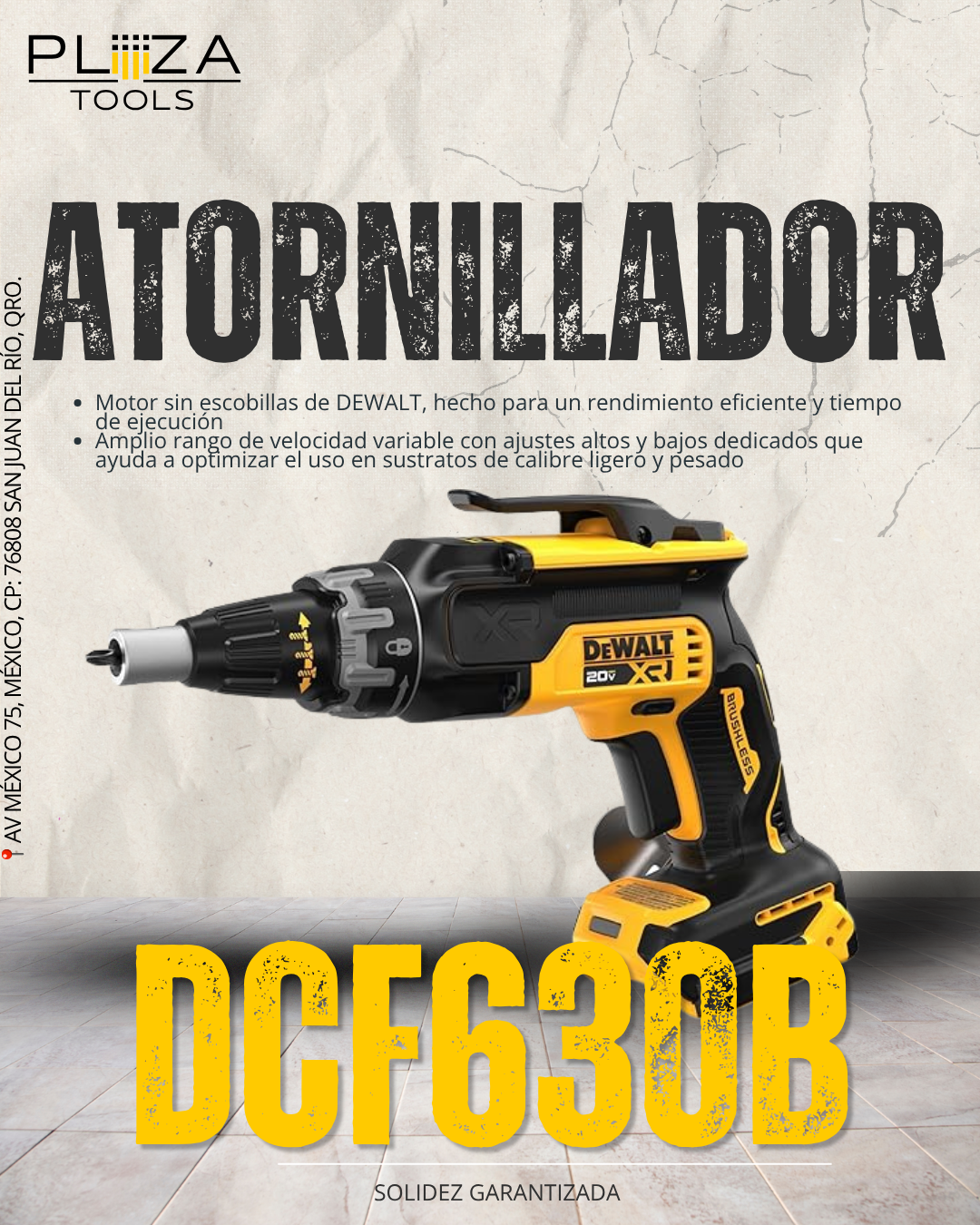 DCF630B PISTOLA DE DESTORNILLADOR PARA PANELES DE YESO DEWALT