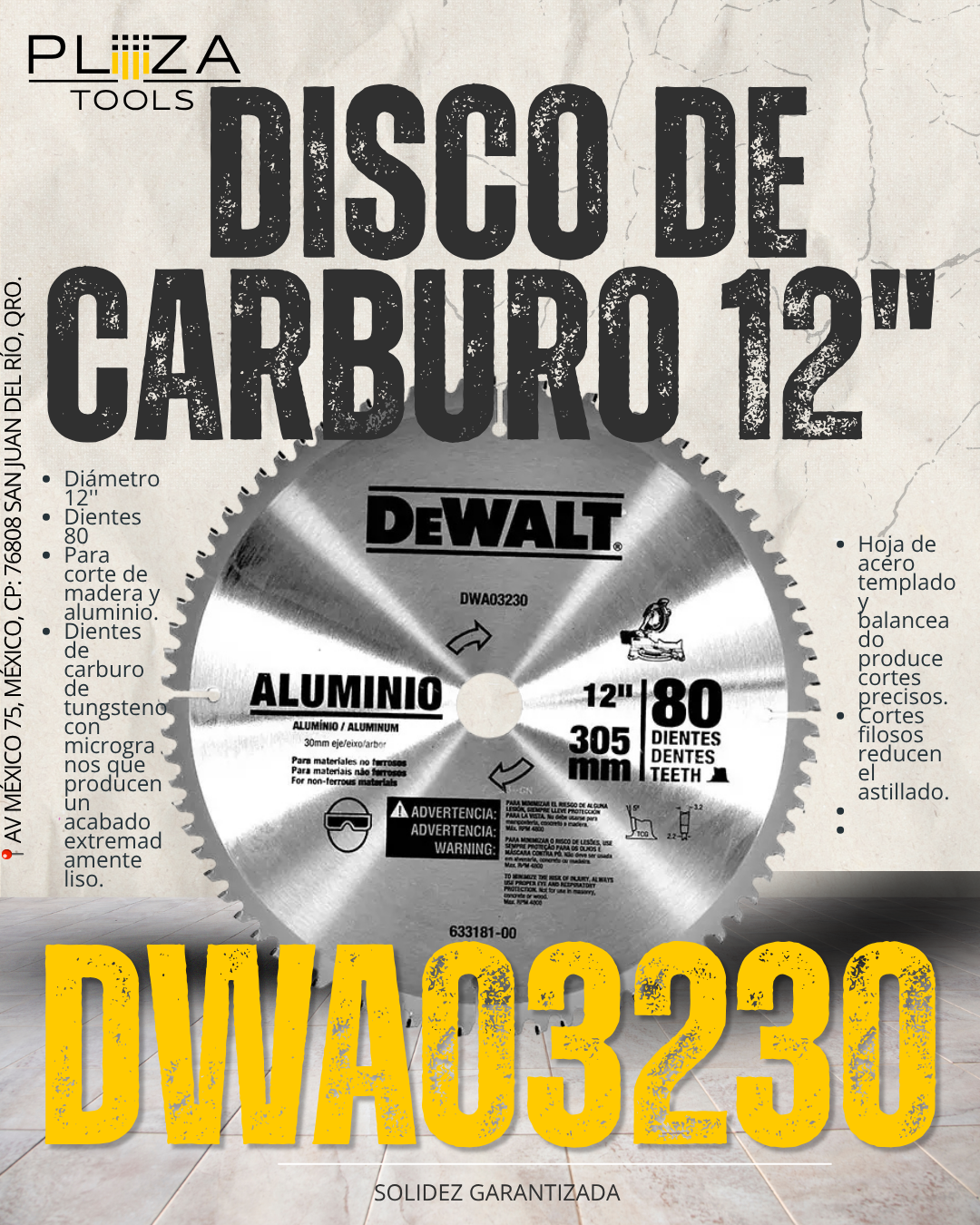 DWA03230 Disco Sierra 12'' 80T DEWALT