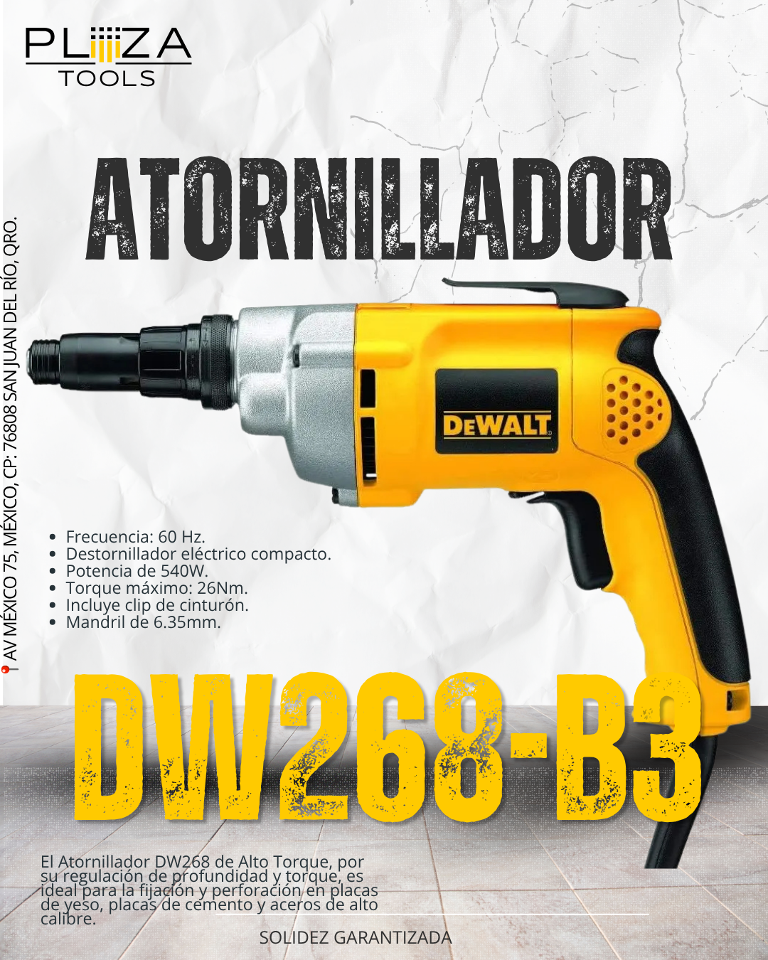 DW268-B3 ATORNILLADOR PARA TABLAROCA DEWALT