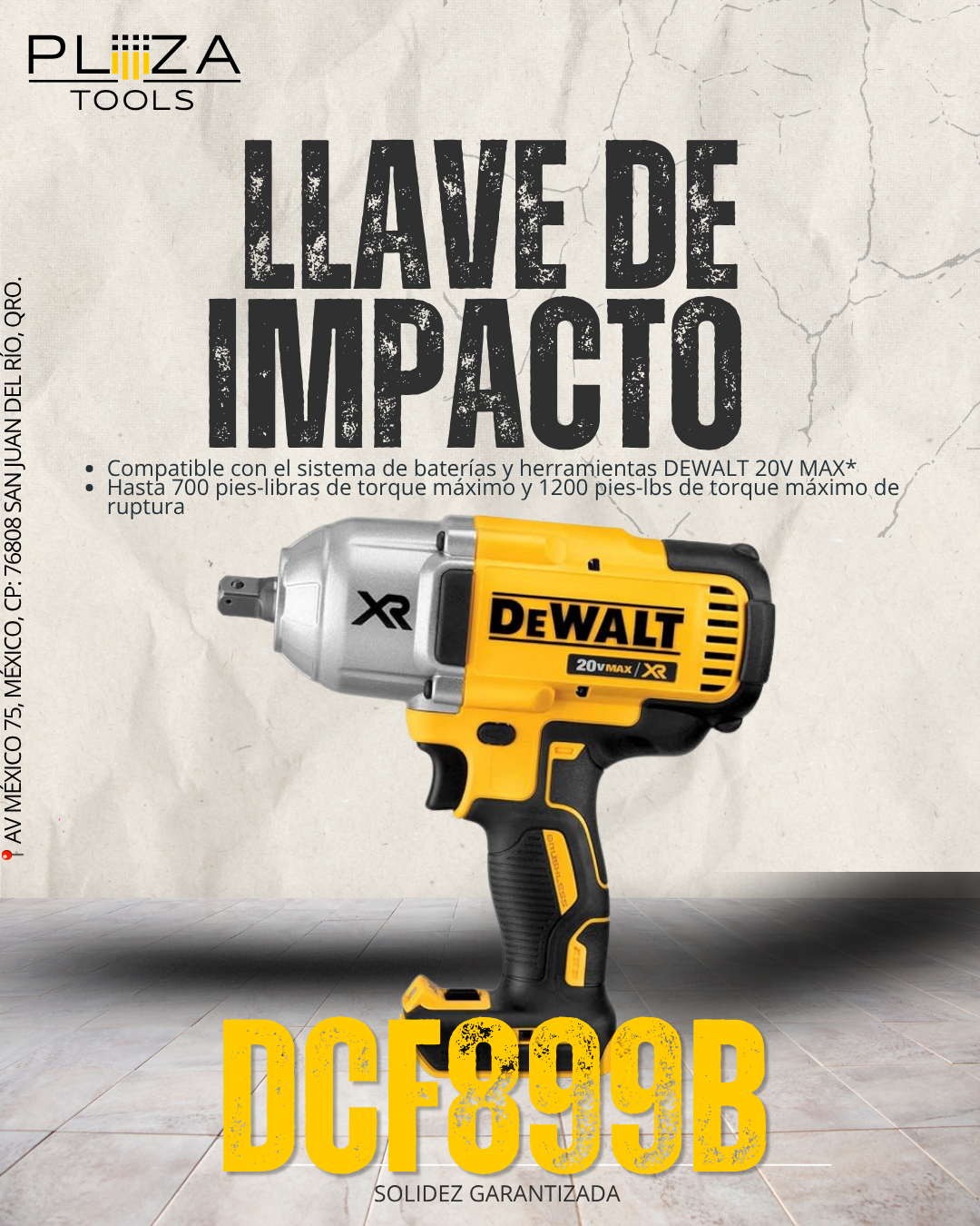 DCF899B Llave de Impacto 1/2'' 20V MÁX DEWALT