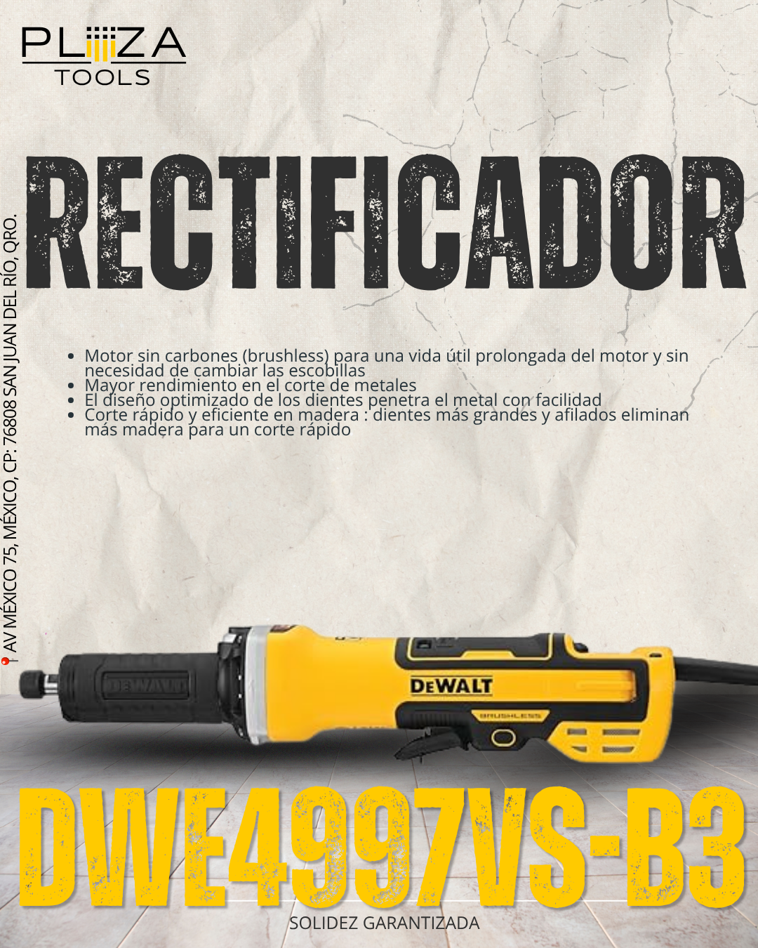 DWE4997VS-B3 Rectificador de Matriz 1300W sin Carbones DEWALT