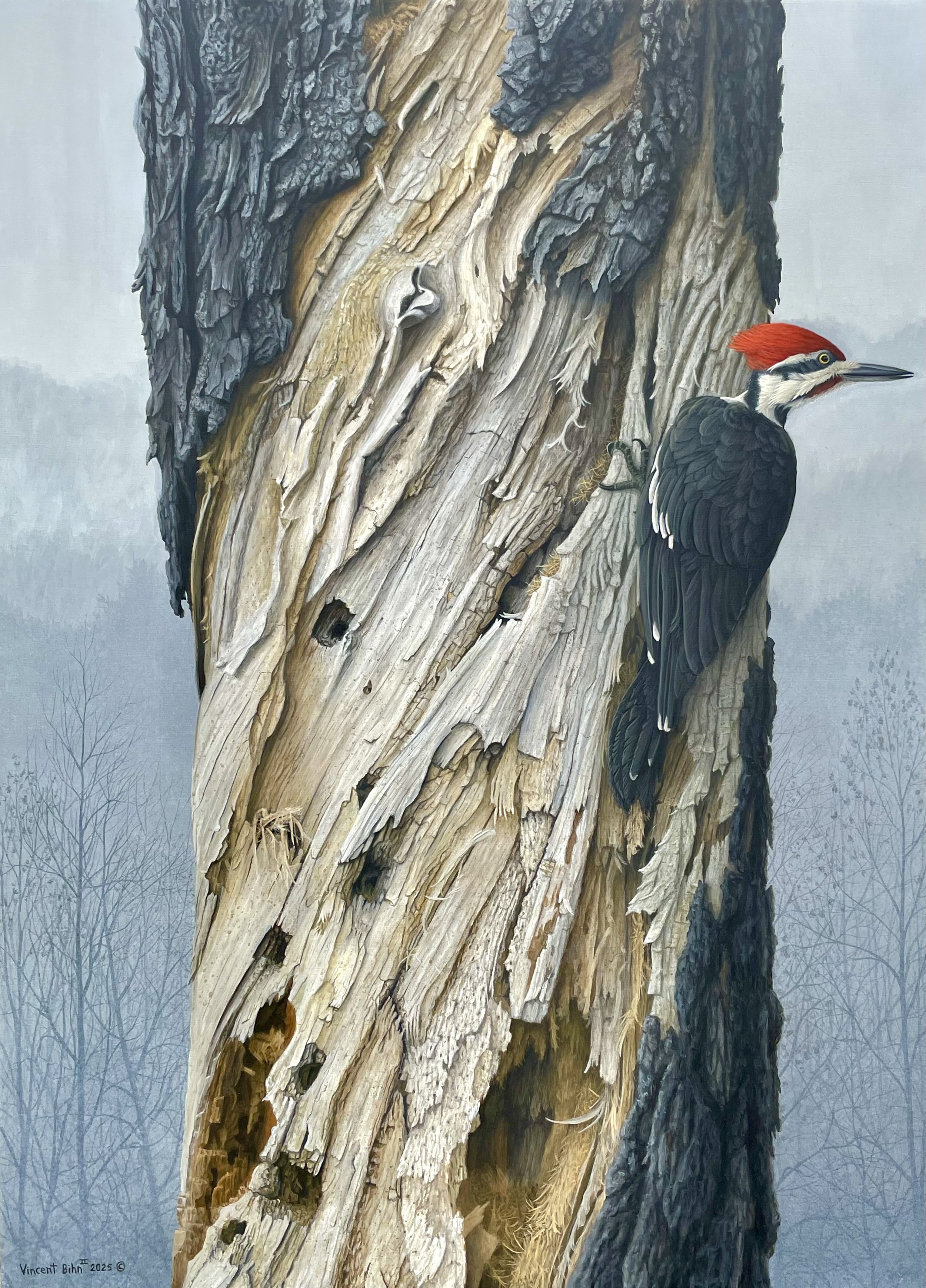 Pileated Woodpecker - Original Painting in Acrylic