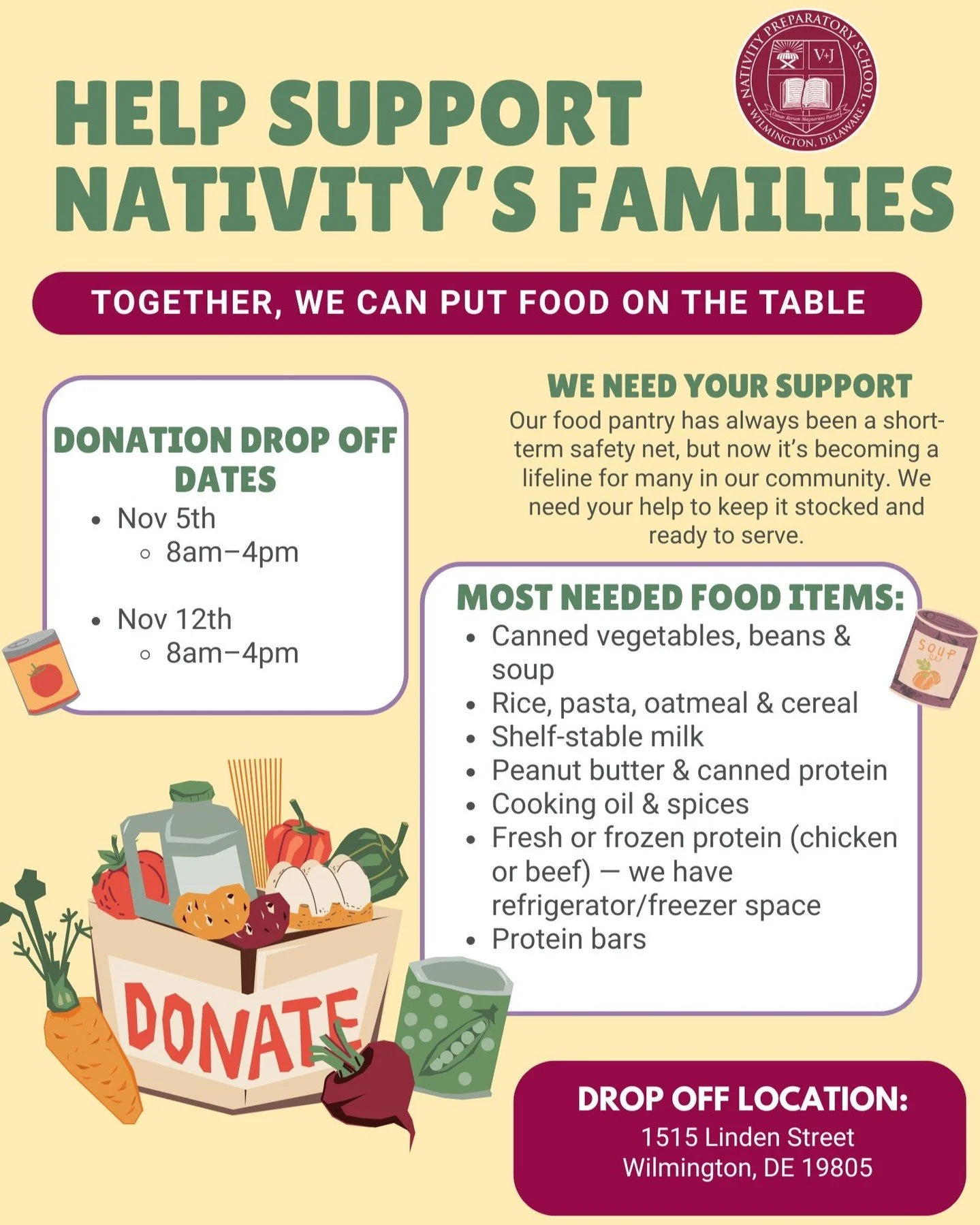 📣 Urgent Need: Nativity Families Need Our Support

With federal SNAP benefits ending, many families are facing tough choices about food and essentials. While we&rsquo;re thankful to Gov. Meyer for stepping up with emergency funding, the need in our 