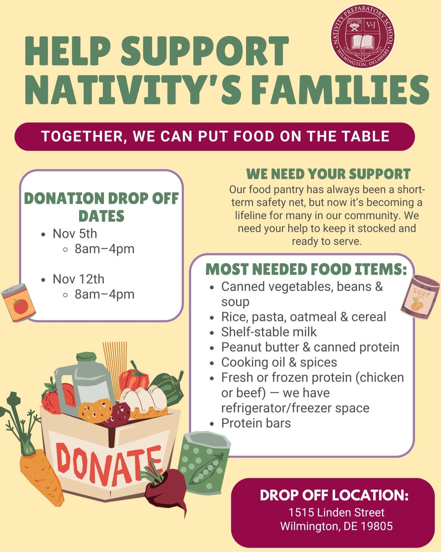📣 Urgent Need: Nativity Families Need Our Support

With federal SNAP benefits ending, many families are facing tough choices about food and essentials. While we&rsquo;re thankful to Gov. Meyer for stepping up with emergency funding, the need in our 