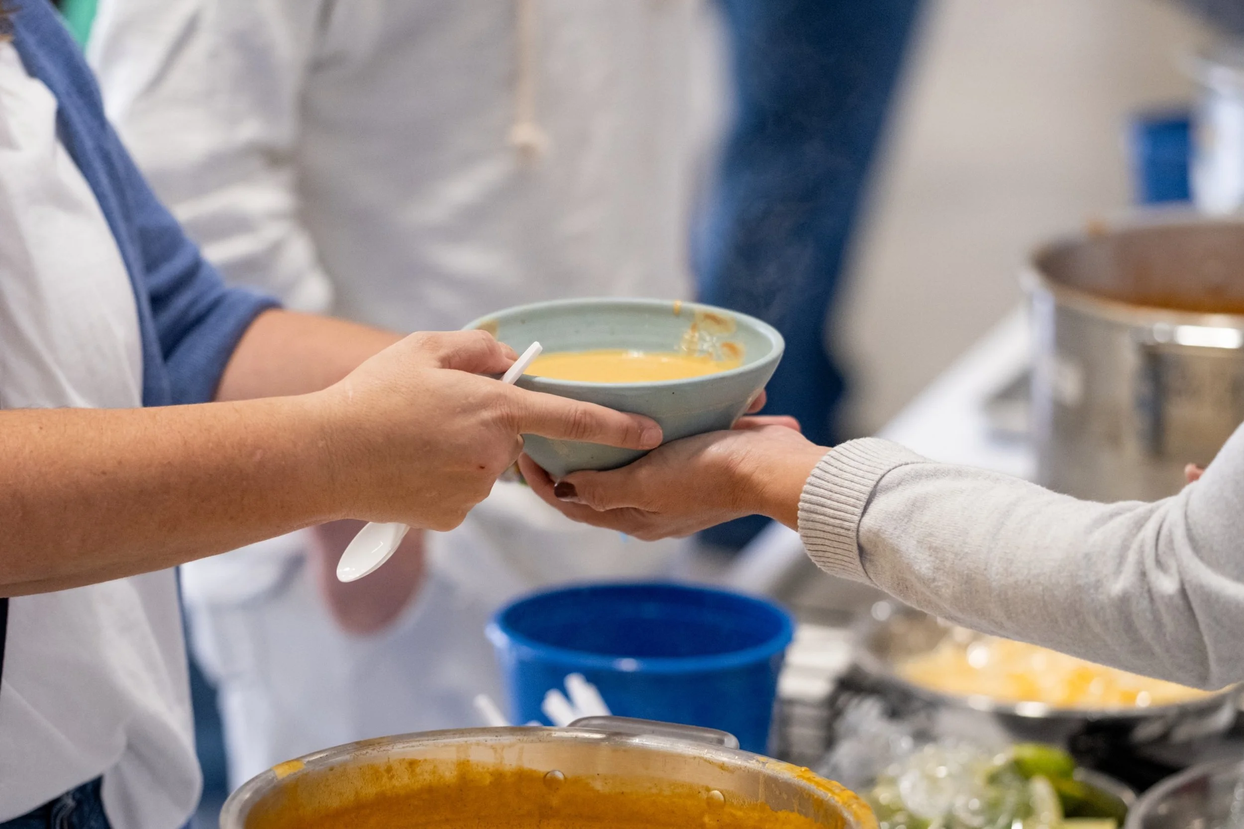 Serving soup at the Austin Empty Bowl event in Austin, Texas.  Always the Sunday before Thanksgiving.