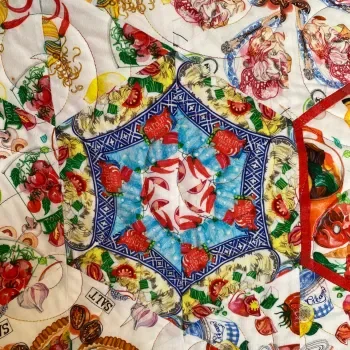 Colorful quilt to be raffled off at the Austin Empty Bowl event.