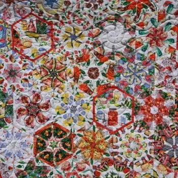 Colorful quilt to be raffled off at the Austin Empty Bowl event.