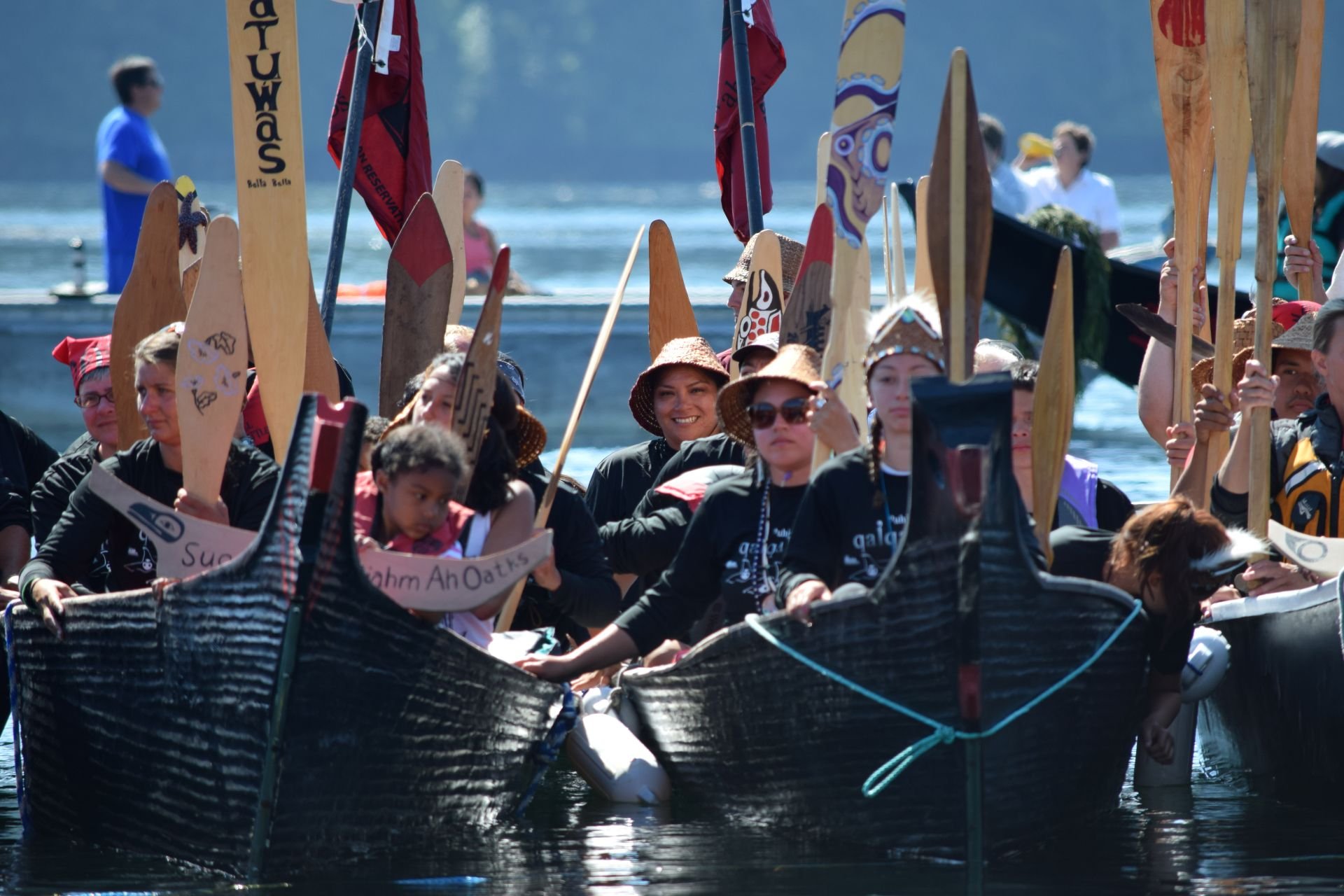 Permission to come ashore at Canoe Journey Landing