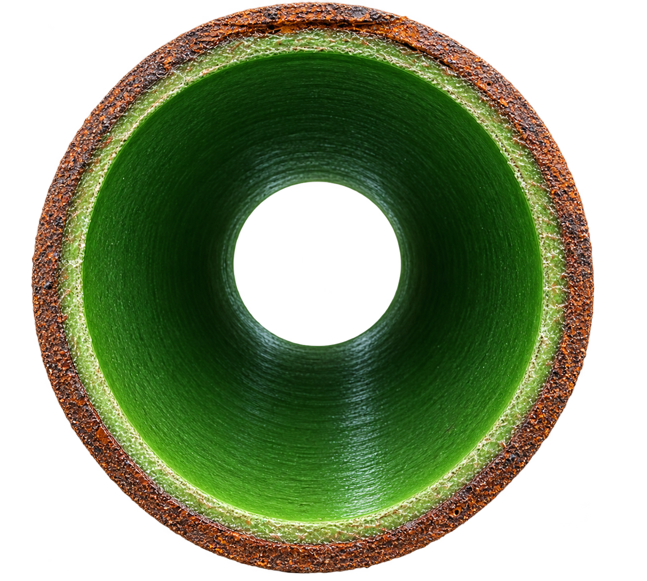 CIPP pipe lining installation showing green epoxy coating inside cast iron pipe — pipe lining service in Phoenix AZ