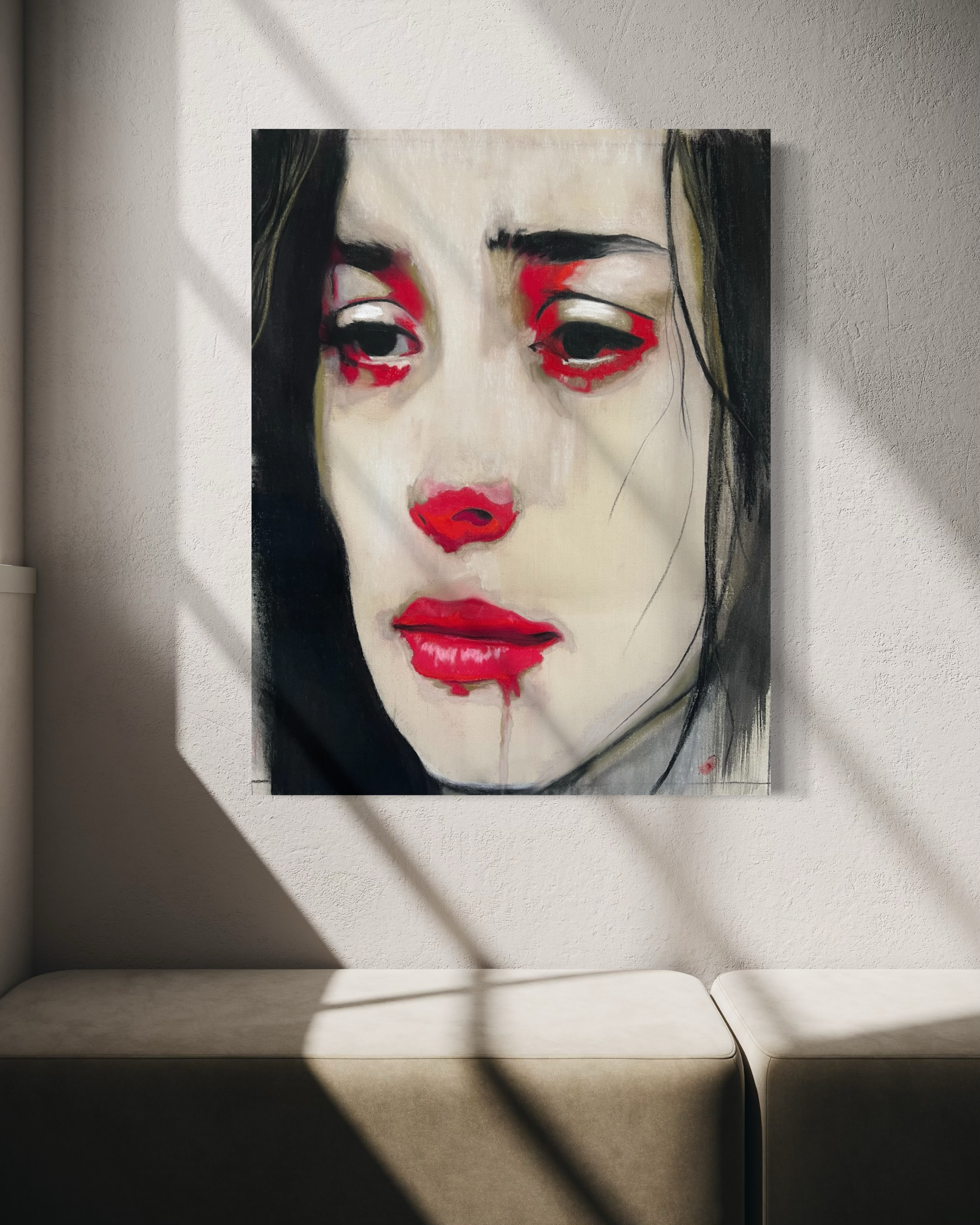 Aftershock Charcoal and pastel on canvas