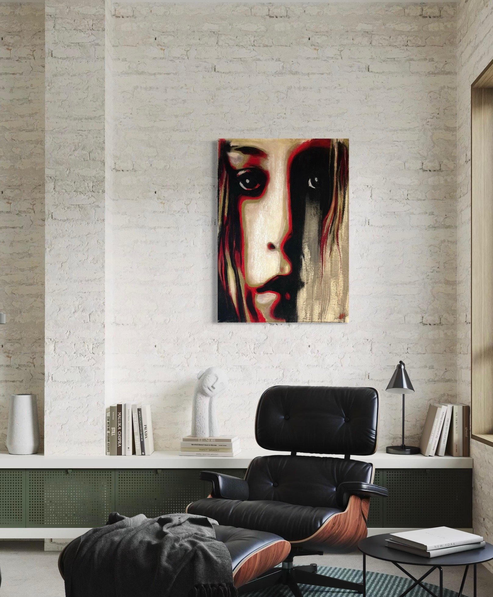 Where Hope Went Still: Charcoal and pastel on canvas