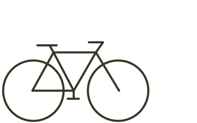Line drawing of a bicycle with a dark background.