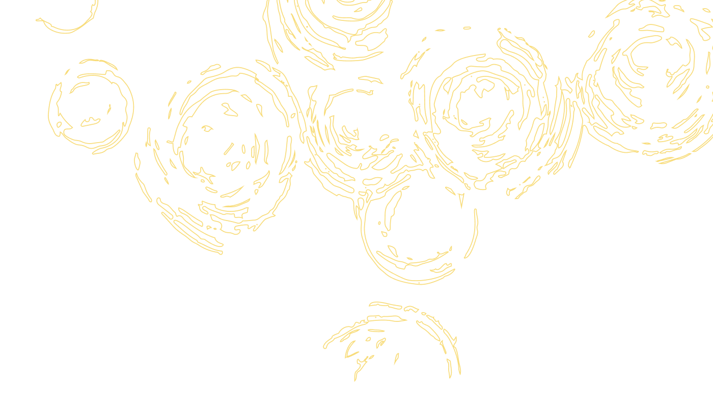 Gold outline sketches of multiple wine glasses on a black background.