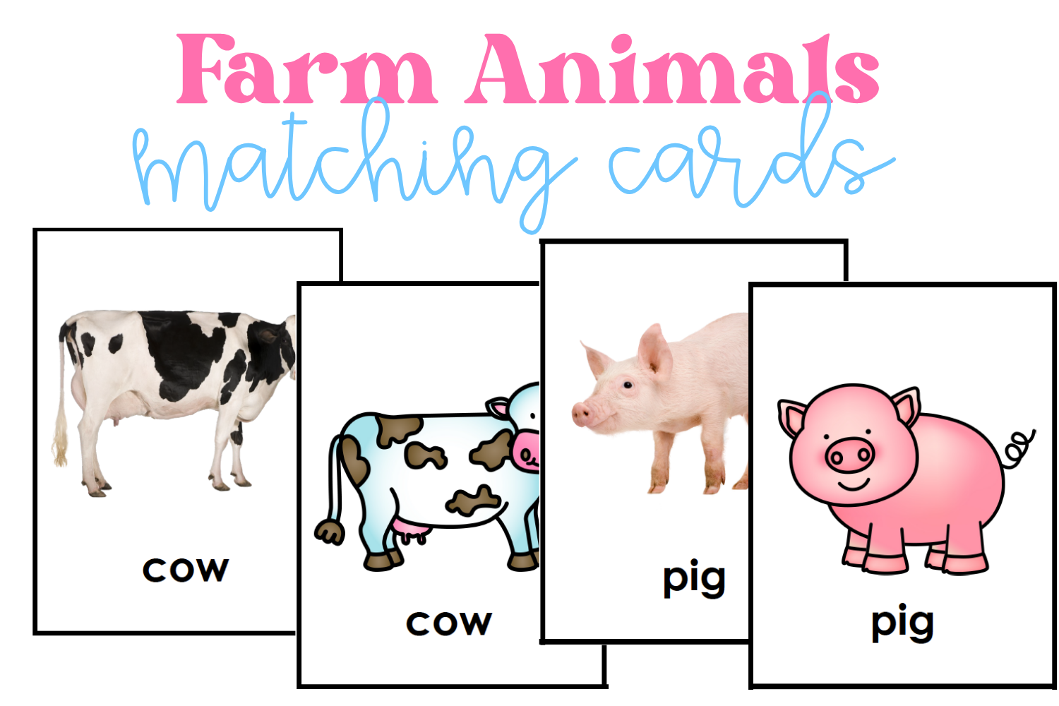 Farm Animal Matching Cards