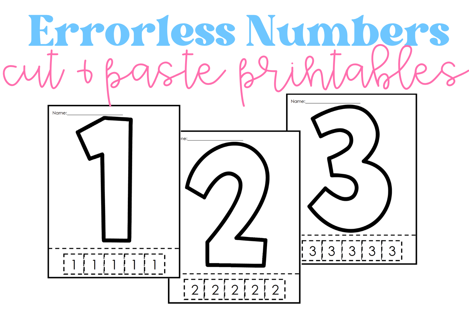 Errorless Numbers Cut & Paste Printables