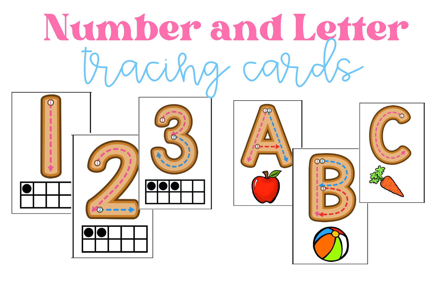 Number and Letter Tracing Cards