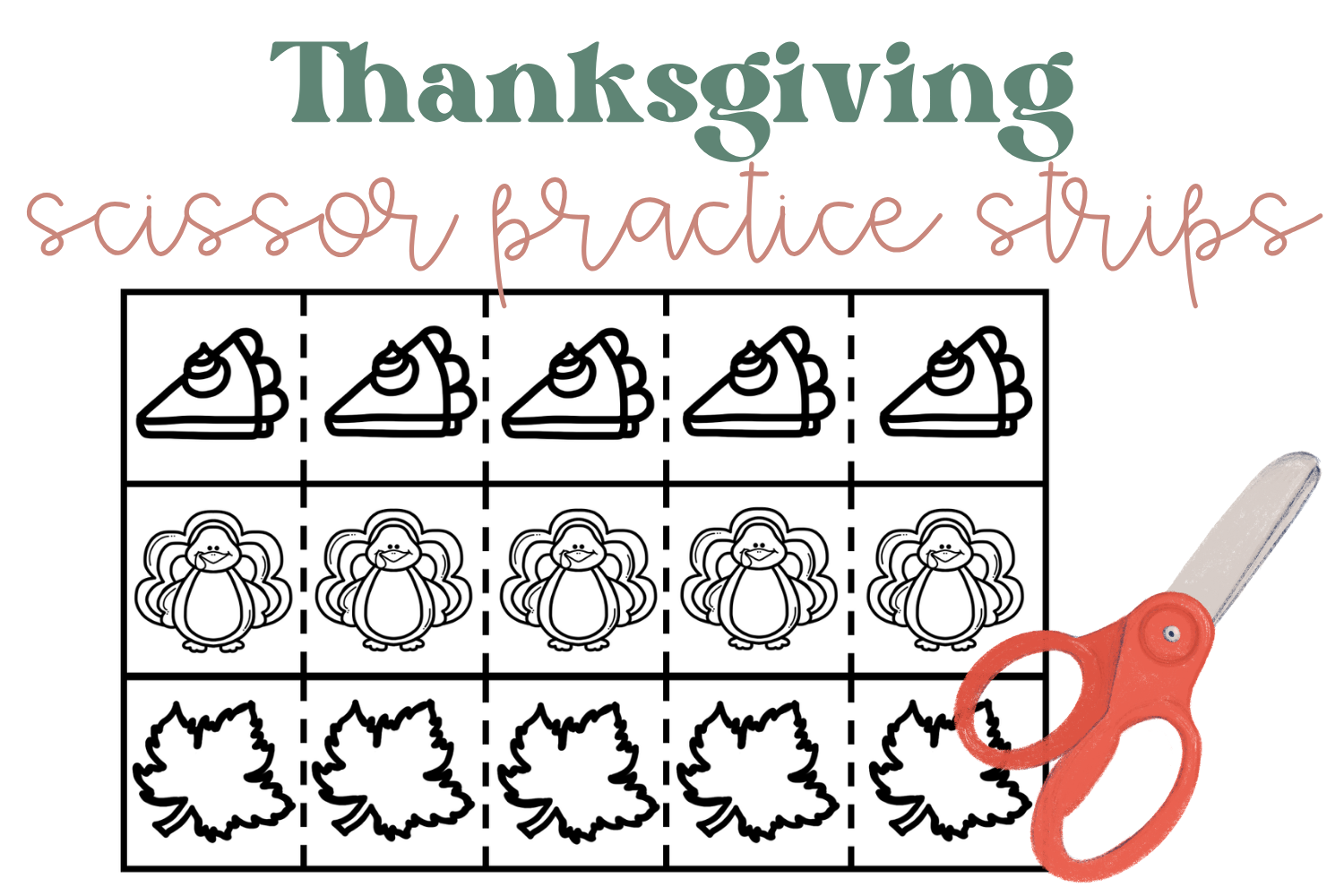 Thanksgiving Scissor Practice Strips