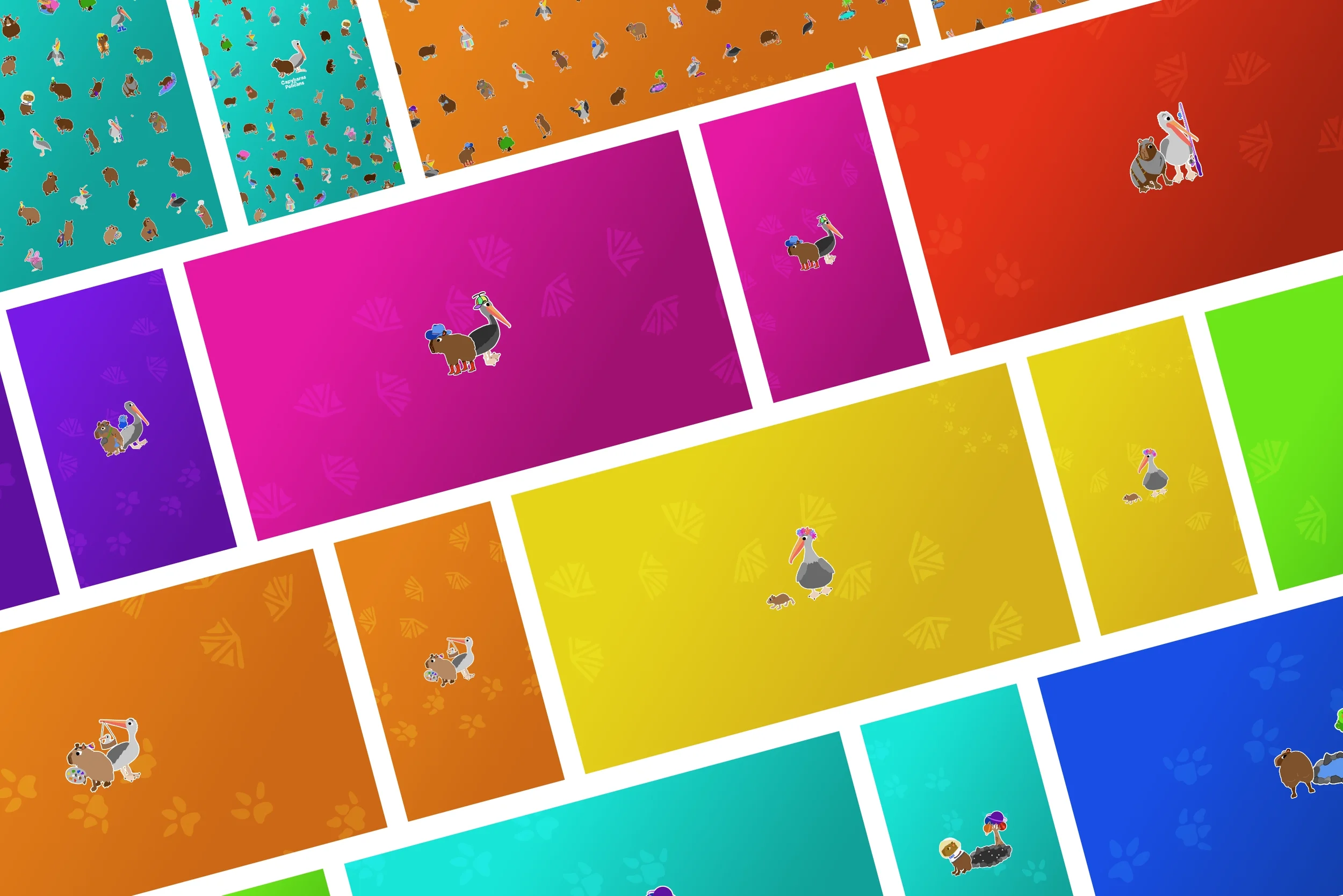 Mixture of widescreen and vertical backgrounds