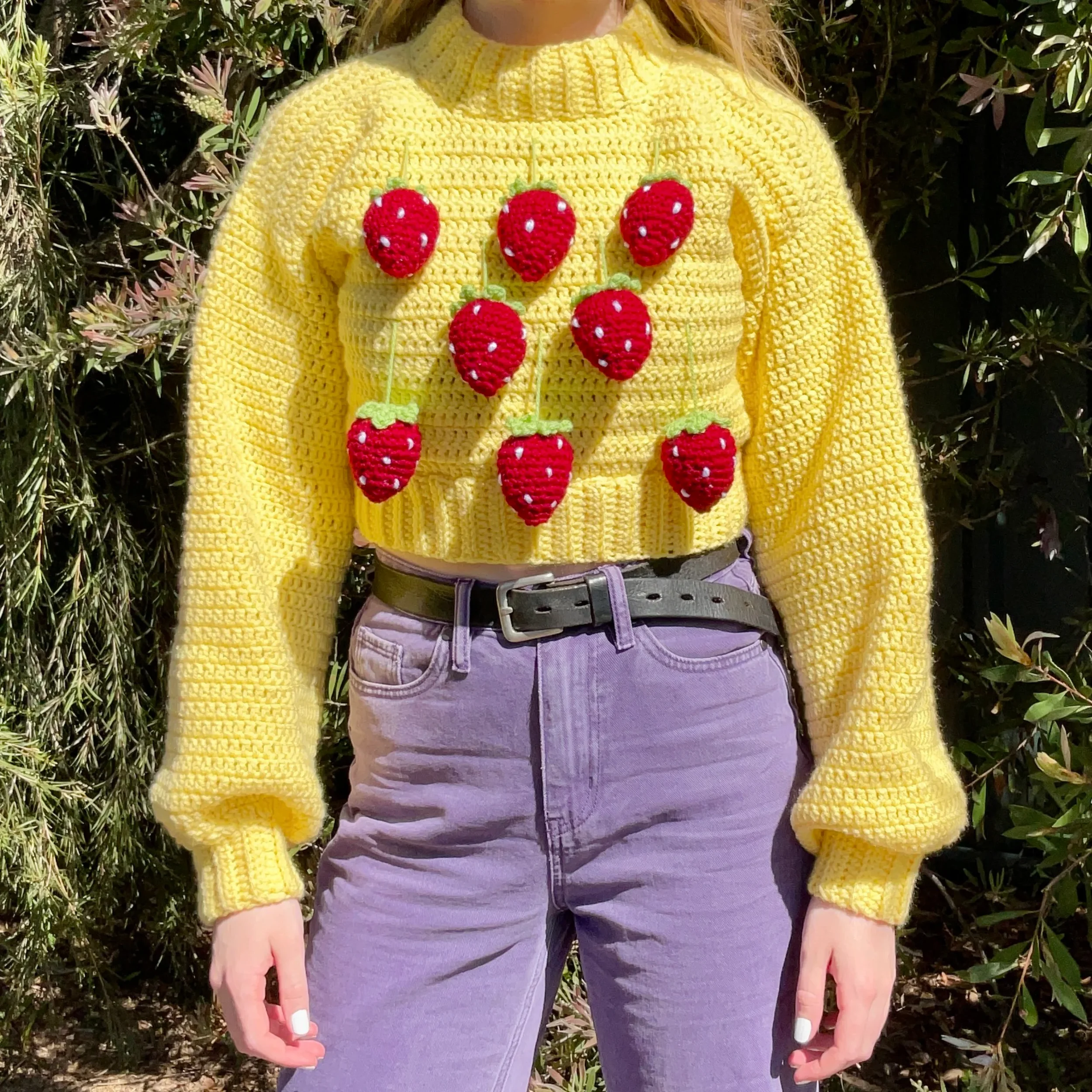 dancing strawberries sweater