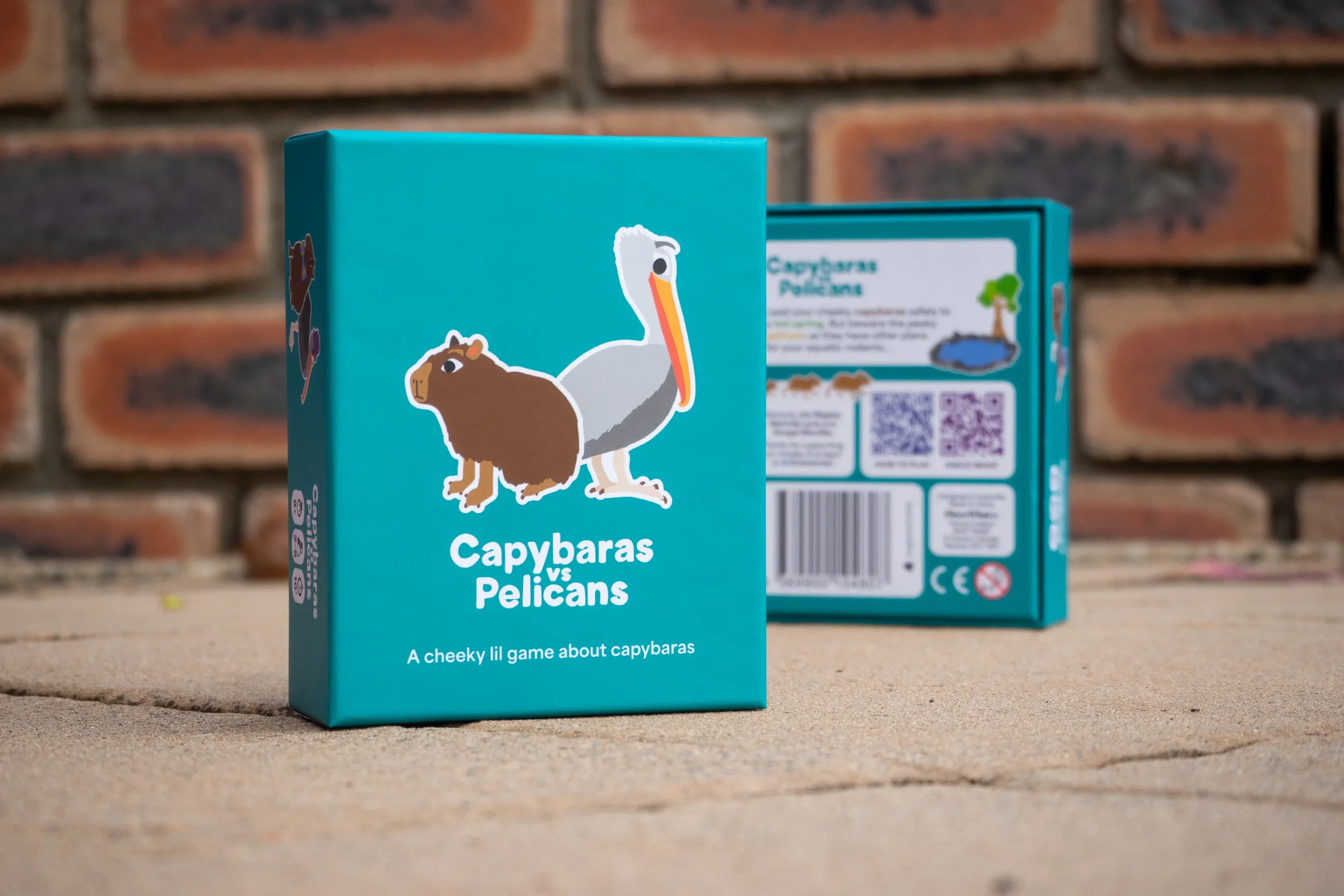 Capybaras vs Pelicans board game box