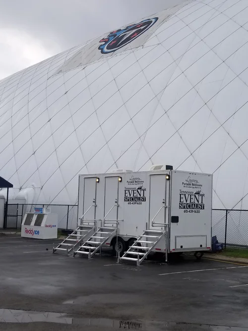 Luxury restroom trailer deployed at event