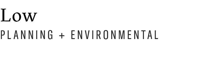 Low Planning + Environmental