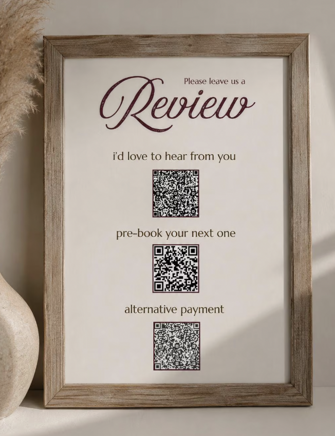 Editable Review & Rebooking QR Code Template