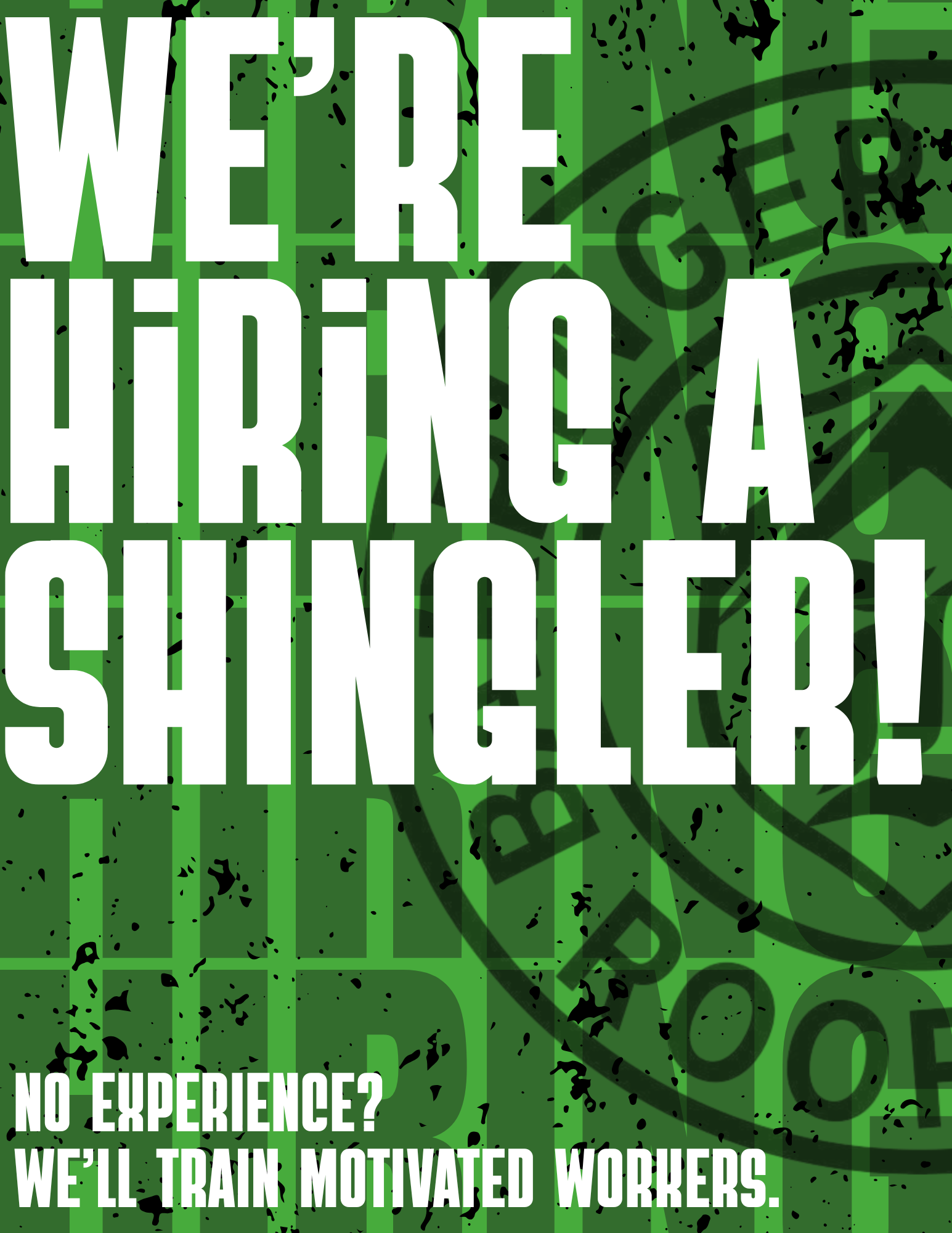 We're Hiring Barringer Brothers Roofing Graphic