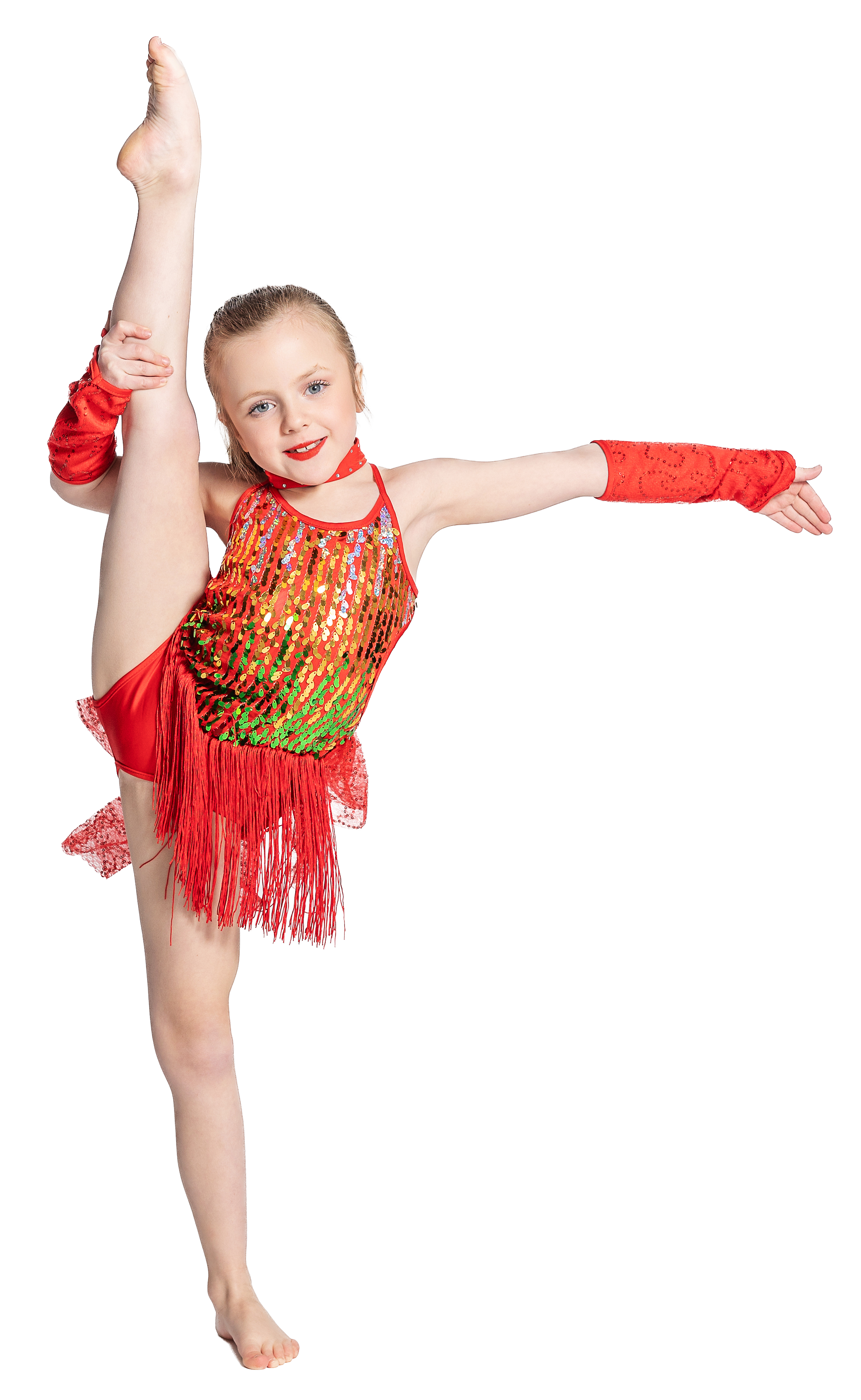 Dancer practicing technique in modern dance studio
