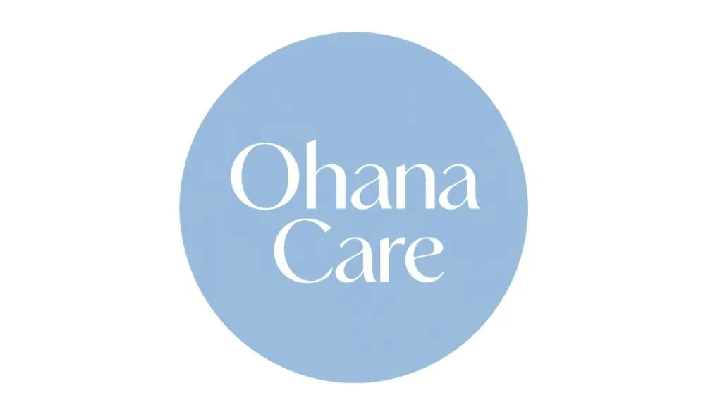 Logo for Ohana Care inside a blue circle.
