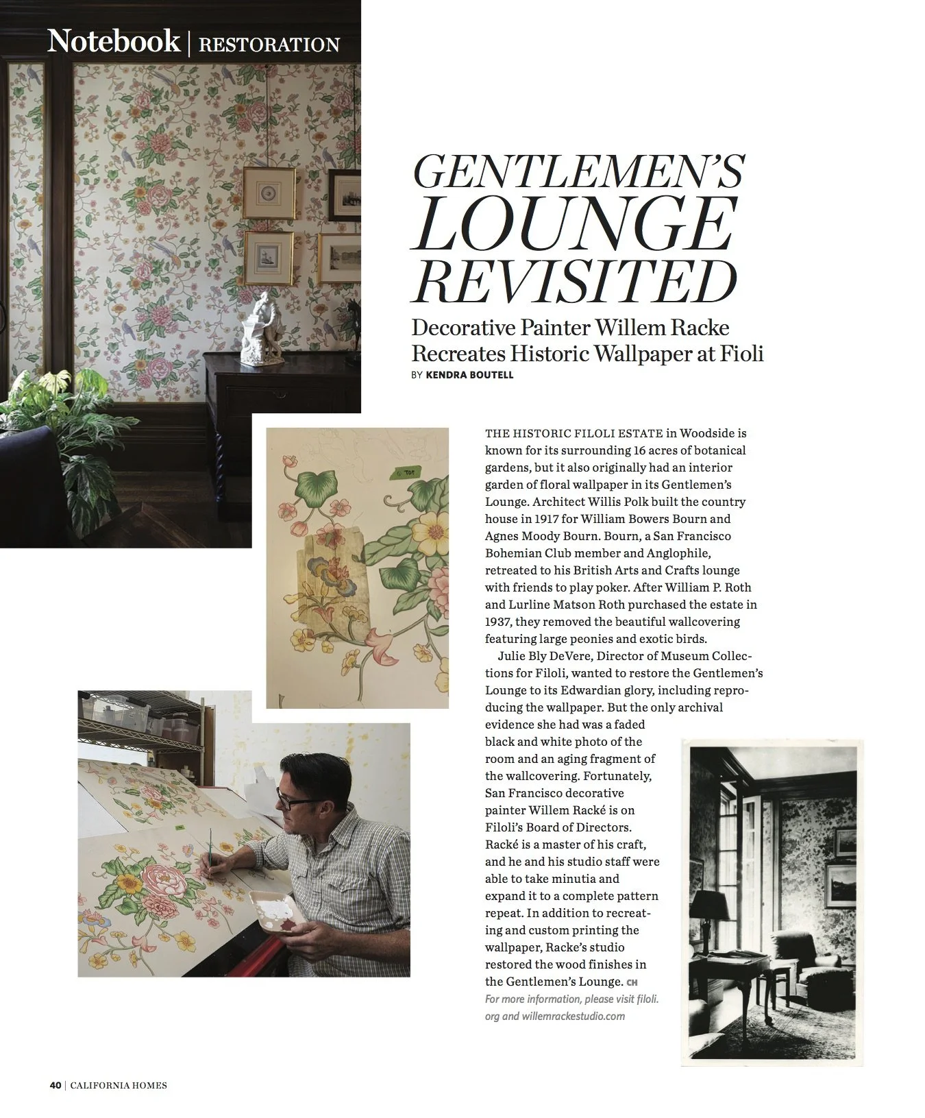 California Homes Magazine | Notebook | Restoration | Willem Racké Studio | Departments
