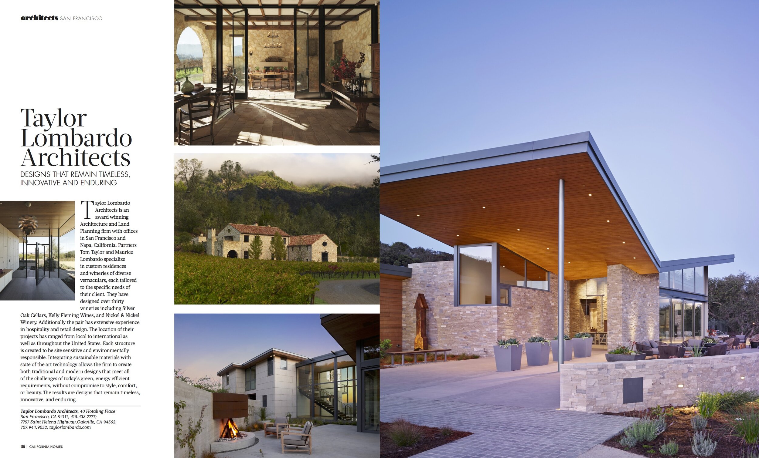 The Essential Guide to Architects & Builders 2021 Edition | California Homes Magazine | Taylor Lombardo Architects | Advertorial