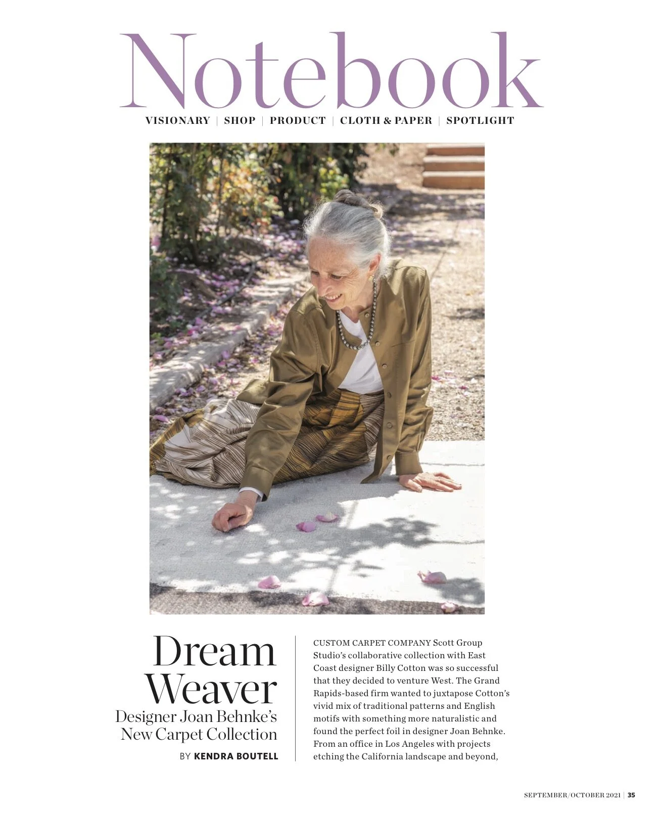 California Homes Magazine | Notebook | Visionary | Joan Behnke | Departments 