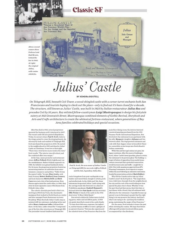Nob Hill Gazette | Classic SF | Julius' Castle | Departments