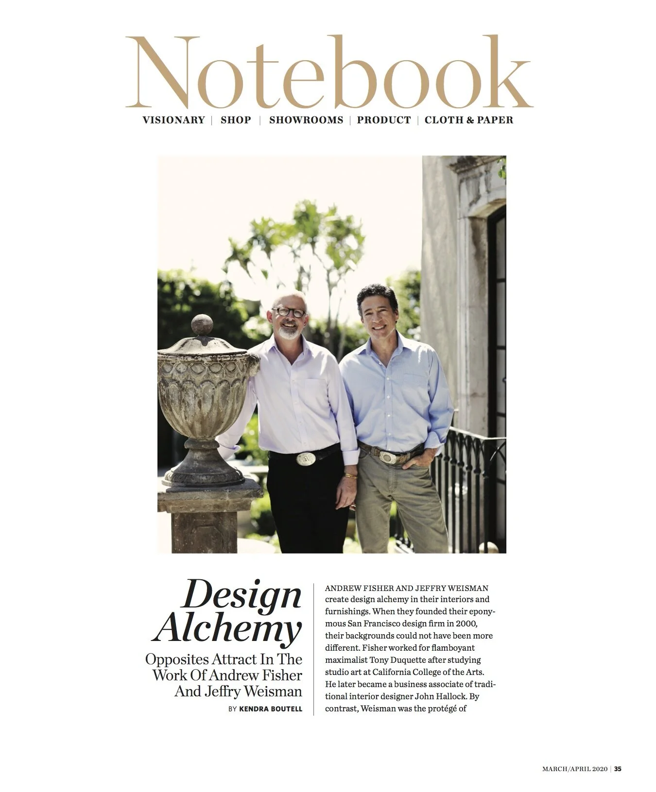 California Homes Magazine | Notebook | 
Visionary | Fisher Weisman | Departments