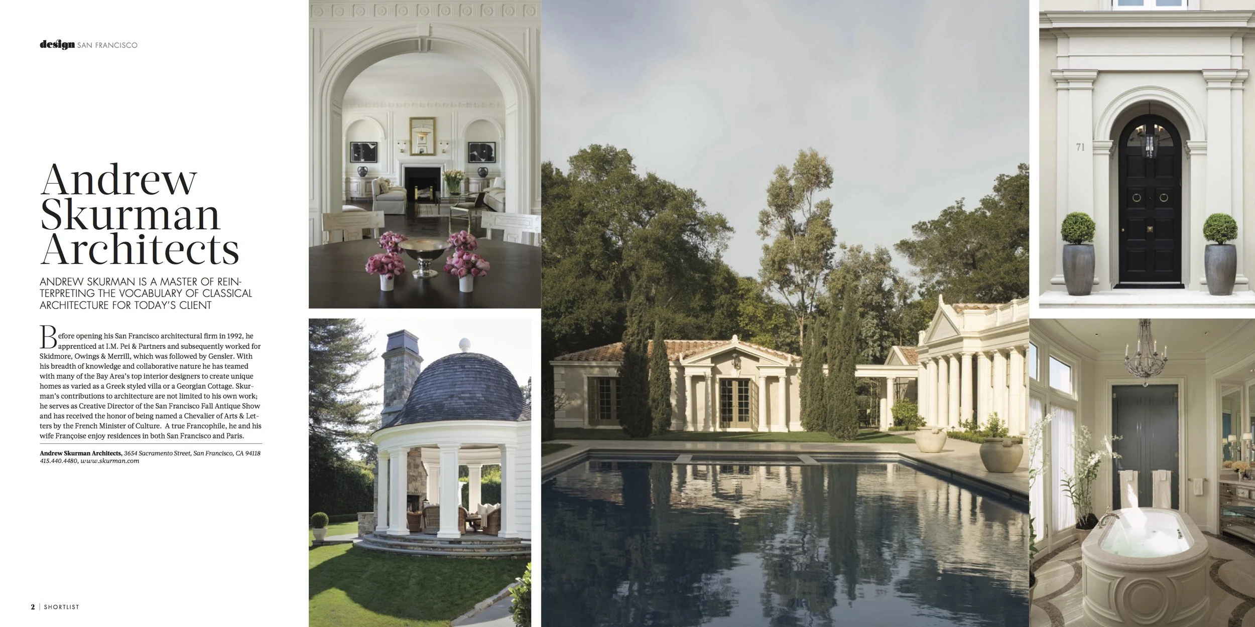 Shortlist San Francisco & Napa Valley | Design | Skurman Architects | Departments