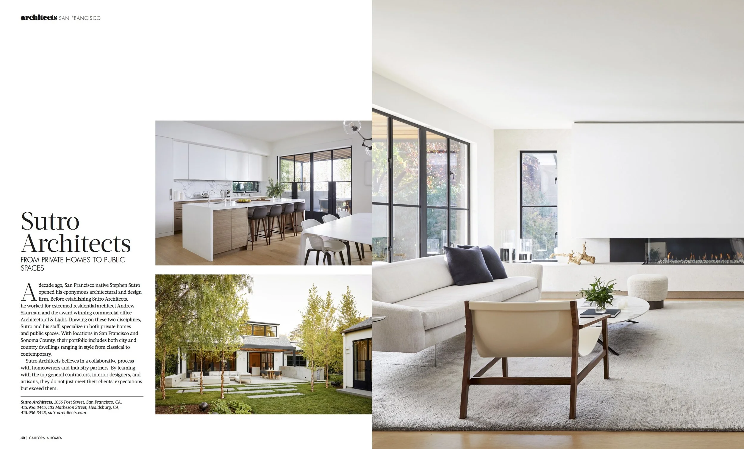 The Essential Guide to Architects & Builders
2021 Edition | California Homes Magazine | Sutro Architects | Advertorial