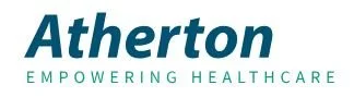 Logo for Atherton with the words 'Empowering Healthcare'