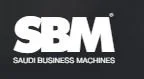 Logo for Saudi Business Machines (SBM) with bold white text on a black background