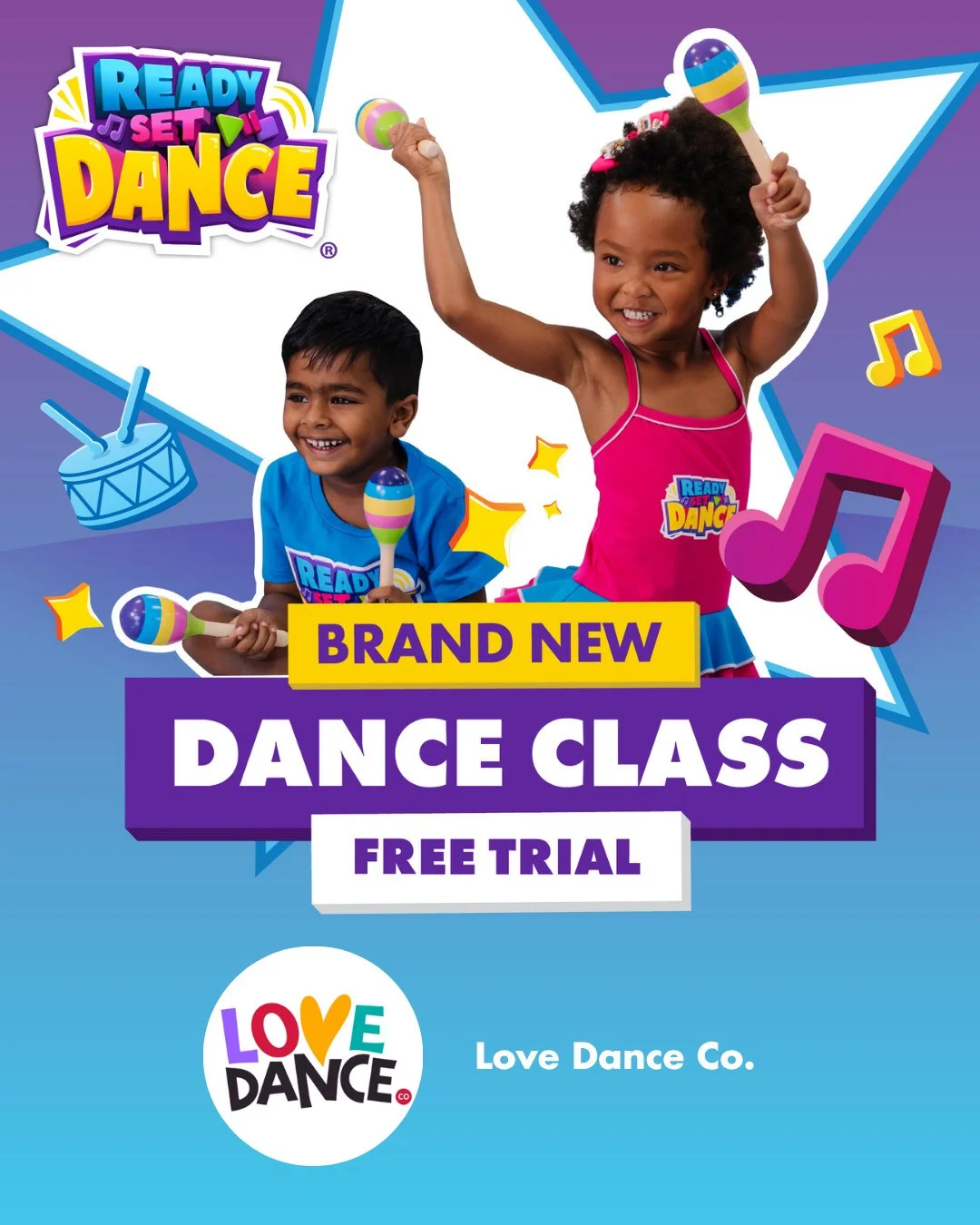 Free trial classes start Friday for Ready Set Dance!⁠
⁠
💜 Friday 9:30am OR Saturday 8am⁠
⁠
Meet the class your preschooler is going to talk about all week.⁠
⁠
Ready Set Dance is our core program for kids aged 2&ndash;5, and it packs a lot of joy int