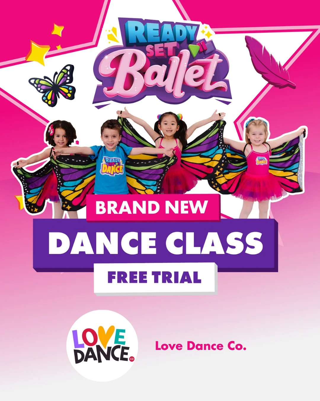 Ready Set Ballet trial classes start this Friday!⁠
⁠
🩷 Friday 10:30am OR Saturday 9am⁠
⁠
Little ballet shoes, big feelings.⁠
⁠
Ready Set Ballet is our ballet class for kids aged 2&ndash;5 &mdash; a program built specifically for preschoolers, not ju