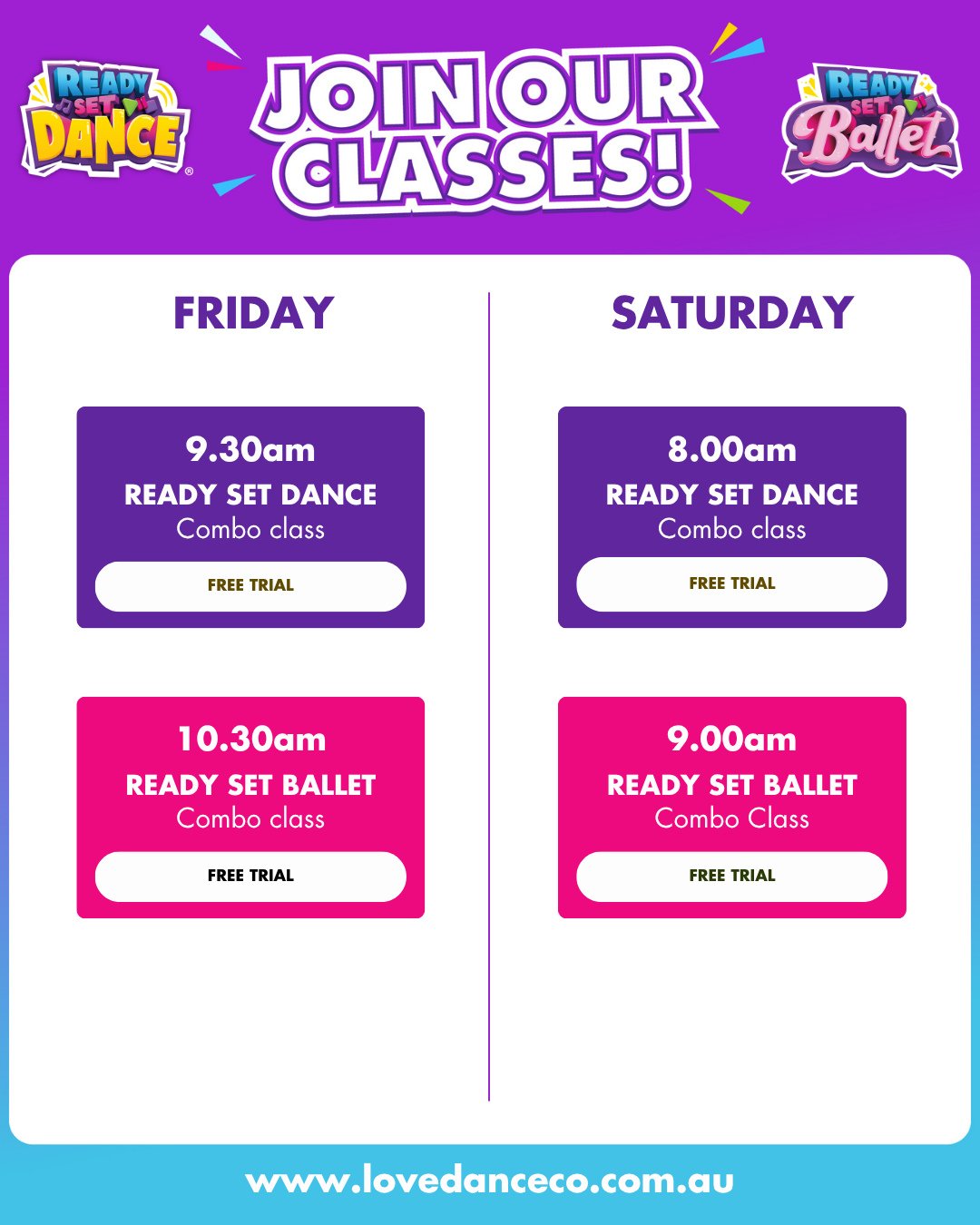 It's not too late to book a FREE trial class for tomorrow! (Or next week 😆)⁠
⁠
Bookings via our linkinbio or www.lovedanceco.com.au